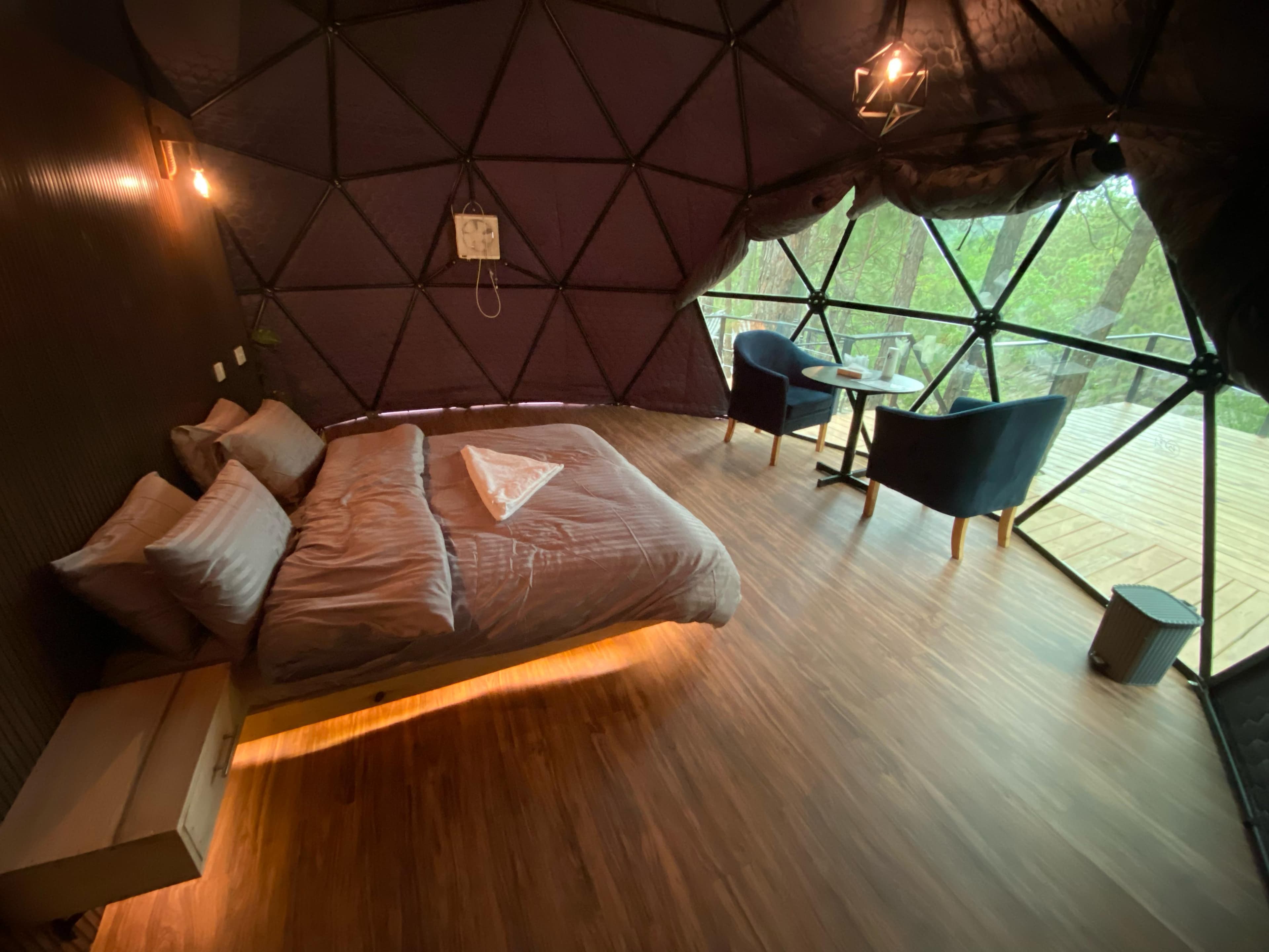 Heated 270 sqft Dome with panoramic views.